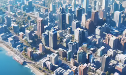 a bird - eye view of a large city with lots of tall buildings
