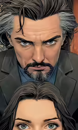 two different faces on each face with one in the middle