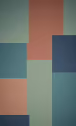 a colorful wallpaper with blue, orange and beige squares