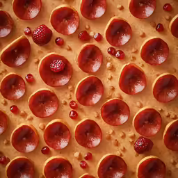 strawberries and sugar cookies displayed with water drops