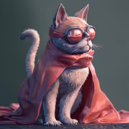 a cat wearing some kind of scarf and glasses