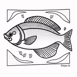 an illustration of a fish with one eye open
