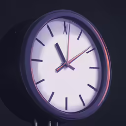 an clock in a dark room with a white face