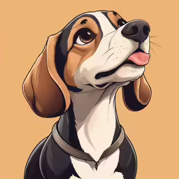 a cartoon beagle dog with his tongue hanging out