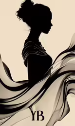 the silhouette of a woman with waves in her hair