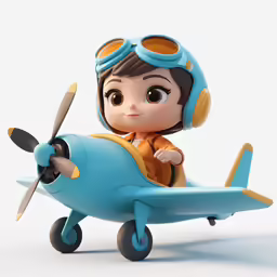 a toy girl sitting on a toy plane