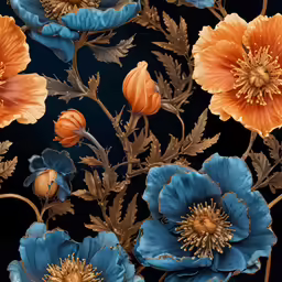 a blue flower is shown with other flowers