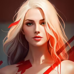 a 3d - painting portrait of a woman with long blonde hair