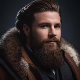 the image shows a man with a beard wearing a jacket