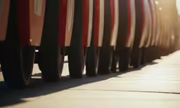 there is a line of vehicles that are lined up