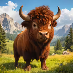 an animal that is standing up in the grass
