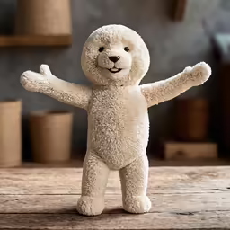 a close up of a stuffed animal on a table