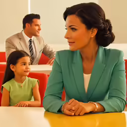 the young woman is sitting at the table with her head resting on her hands