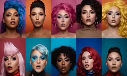 a group of images that show different face shapes