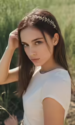 an image of a beautiful woman posing for the camera