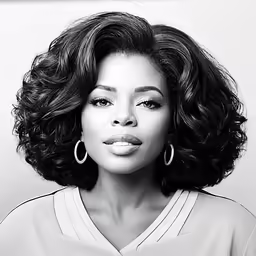 a woman with large hoop earrings posing for the camera