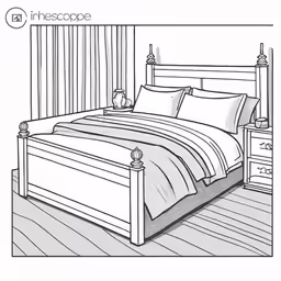 a bed room with a neatly made bed