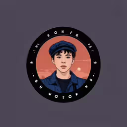 an avatar with the name of a young man wearing a cap and uniform,a portrait of a man wearing a hat
