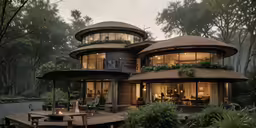 the architecture is designed to look like an exotic house