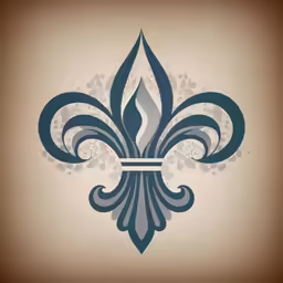 an elegant and sophisticated fleur des licors design with a blue swirl on the border