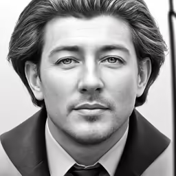 a man with a serious look looking into the camera