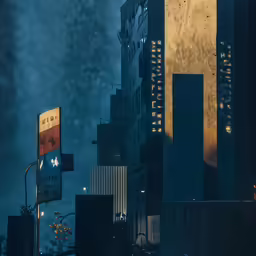 a night scene of a city with fireworks