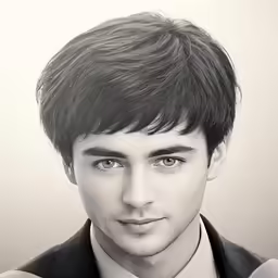 a male in a black suit and tie looking at the camera