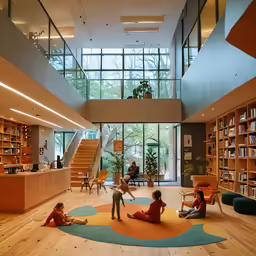 a couple of kids sitting on the ground in a room