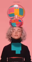 an image of an art work of a woman with three stacked heads