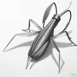 an insect with long antennae sitting on top of white surface