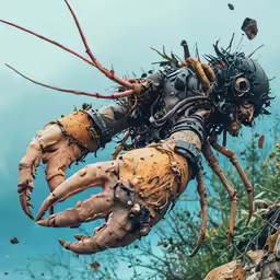 some large crab like items in the water