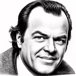 black and white portrait of a man smiling