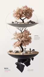 a bonsai tree has rocks on it in the middle