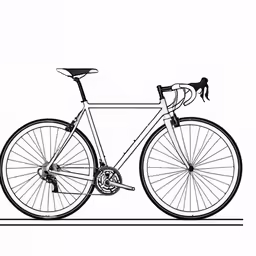 a black and white bicycle with its front wheel