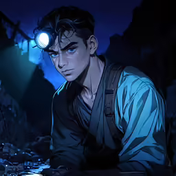 a man sitting at a table in front of a computer