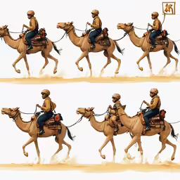 a few men on horseback riding along with each other
