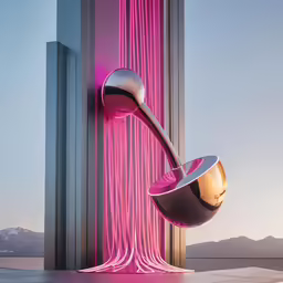 this strange lamp is in the shape of a fork