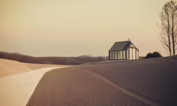 the lone chapel on top of a hill with no snow