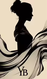 an illustration of a woman with an elegant dress in her hair