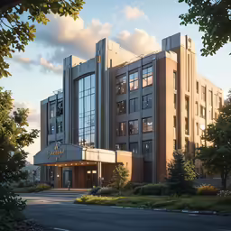 an old, white building has been converted into an art deco museum