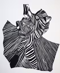 a piece of art that is very cool,a painting of a zebra with stripes on the skin