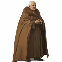 an older man with a fur collar dressed in robes
