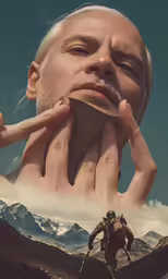 a man that has his hands in front of his face