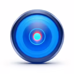 a blue object is shown on a white surface