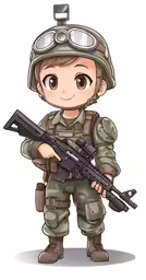 an soldier in uniform holding a machine gun