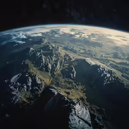 a view from a satellite camera looking at a valley