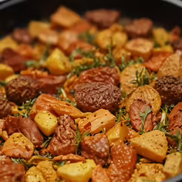 the tray is full of some tasty looking food