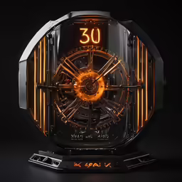 the futuristic clock is designed to resemble a sci - fior