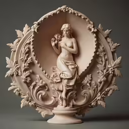 a white sculpture is sitting on a table