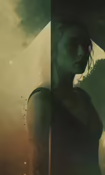 a digital art picture of a woman holding an umbrella
